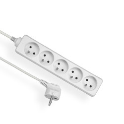 Przedłużacz 5gn 2m z uz. biały EPS-502 Elgotech z uziemieniem-Elektryka