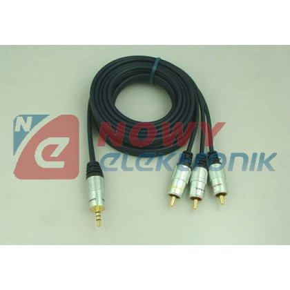 Kabel jack 3,5 4-Pol.-3xRCA 2,5m digital