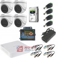 Zestaw monitoringu 4 kamer 4MPX kopułki, HIKvision rejestrator, HDD 1TB, rozdzielacz DC, zasilacz,