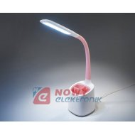 Lampka biurkowa LED TS-1809P 6W Z przybornikiem, Pink, 3000/4000/6000K