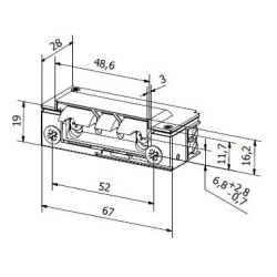 Elektrozaczep HARTTE XS12UW-C 12V AC/DC wyłącznik + wyślizg-Sterowanie i Kontrola dostępu