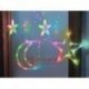 Kurtyna świetlna LED Multikolor Gwiazdki i księżyce, dekoracyjna