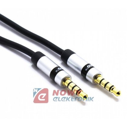 Kabel Jack 3,5 4-Polowy  1,5m Wtyk-Wtyk Slim Vitalco