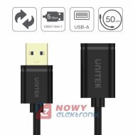 Kabel USB 3.0 Wt.A/Gn.A 0,5m UNITEK Y-C456GBK, Przedłużacz USB