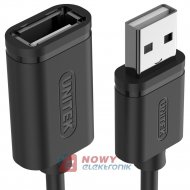 Kabel USB 2.0 Wt.A/gn.A 2m UNITEK Y-C450GBK, Przedłużacz USB