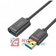Kabel USB 3.0 Wt.A/Gn.A  1,5m UNITEK Y-C458GBK, Przedłużacz USB
