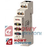 Wskaźnik zasilania LED LKM-01-40 230/400V AC 3-FAZ ZAMEL DIN