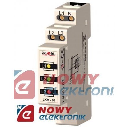 Wskaźnik zasilania LED LKM-01-40 230/400V AC 3-FAZ ZAMEL DIN