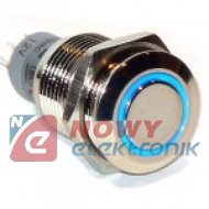 Przycisk LAS2GQF-11-E-B-12VDC-N metal./16mm/oring blue U303B przycisk