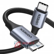 Kabel USB-C/USB-B 3.0  0,5m HQ UGREEN US565, Do dysków zewnętrznych