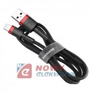Kabel USB - Lightning 1m BASEUS iPhone 2,4A Czarno-Czerwony