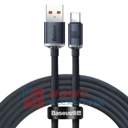 Kabel USB-A - USB-C 2m BASEUS 100W Crystal Shine, PREMIUM PRO
