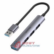 HUB USB UNITEK H1208A 1xUSB3.0 3xUSB2.0 Aluminiowy