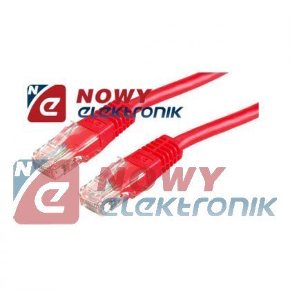 Kabel LAN Kat.6 UTP 0,5m Red Czerwony