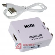 Konwerter HDMI/AV RCA Audio CVBS CABLETECH wejście HDMI/wyjście AV adapter