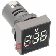 Kontrolka LED Voltomierz biały 22mm 60-500VAC kwadrat miernik napięcia