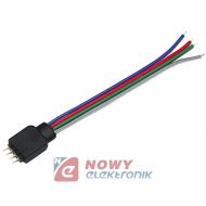 Złączka LED RGB 4piny konektor do taśm LED, jednostronny na kablu