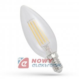 Żarówka E14 LED 4W WW Świeczka Edison, Spectrum Filament bi.ciepły