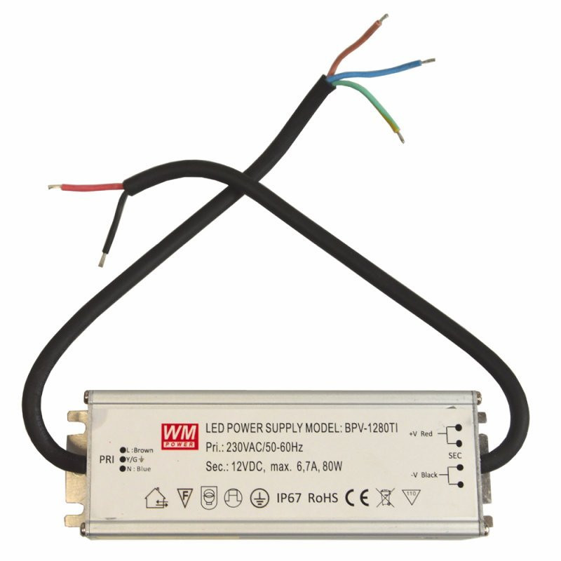 Zasilacz ZI LED 12V/6,7A  IP67 Impulsowy aluminium 80W-Zasilacze i Transformatory