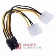 Kabel PCI-E 8Pin/Molex 2x Wtyk AKYGA Adapter zasilania
