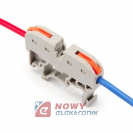 Szybkozłączka 2-tor drut/linka PCT-211 na szyne DIN zaciskowa 32A 0.08-4.0mm2