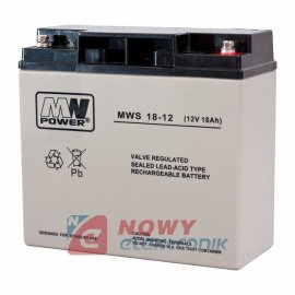 Akumulator 12V-18Ah      AGM MWL Klema oczko, żelowy 18-12F 181x77x167 T3