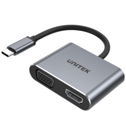 Adapter USB-C na HDMI i VGA HDMI-4K@60Hz, VGA-FHD, UNITEK-RTV SAT DVB-T