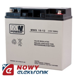 Akumulator 12V-18Ah      AGM MWS Żelowy, MWS 18-12-Akumulatory i Ładowarki