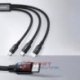 Kabel USB-iPhone/MicroUSB/USB-C BASEUS Rapid 3w1, Zielony 1,5m