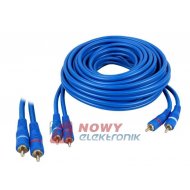 Kabel 2xRCA 5m LTC + przewód sterujący do wzmacniacza niebieski