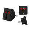 Adapter podr. AC/AC wt.PL/gn.GB- USA Czarny Przejściówka-Elektryka