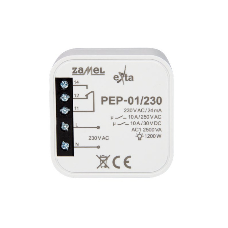 Przekaźnik PEP-01/230 Dopuszkowy ZAMEL 230V/10A-Podzespoły Elektroniczne