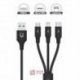 Kabel USB 3w1 Ładujący C14049BK MicroUSB/USB-C/Lightning UNITEK, Czarny