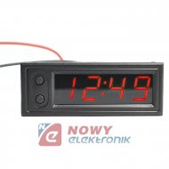 Zegar panelowy LED z termometrem i voltomierzem miernik
