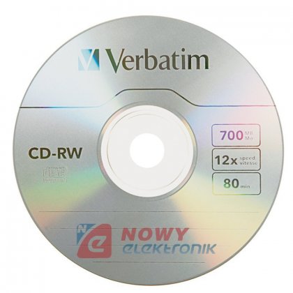 Płyta CD-RW VERBATIM 700MB 1 Szt X12 Scratch Resistant