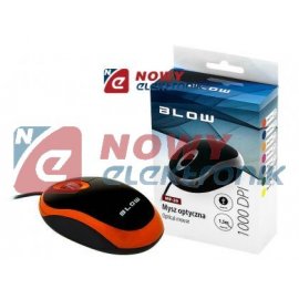 Mysz optyczna BLOW MP-20 Orange Pomarańczowa, USB