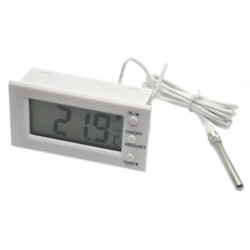 Termometr LCD z Alarmem, biały -50 do +300, panelowy-Dom i Ogród