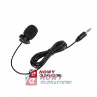 Mikrofon z klipem na kablu 2m Wtyk Jack 3,5  m.in. dyktafon