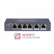 Switch PoE 4 + 2 Uplink 10/100Mb HIKVISION DS-SW06P-PL