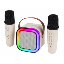 Głośnik Bluetooth Karaoke RGB Zestaw 2 Mikrofony, 10W, Akumulator 1200-Naglosnienie i Estrada