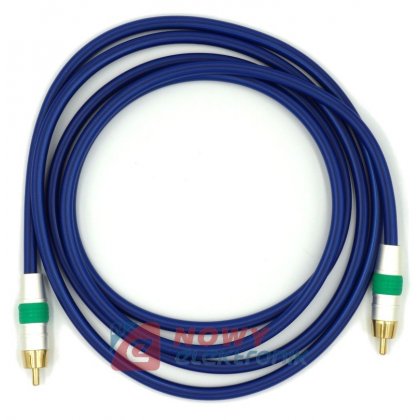 Kabel 1xRCA 3m COAXIAL Premium Wtyk metalowy, Red/Green/Blue