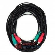 Kabel 2xRCA 10m Czarny, Standard Quality, Wtyki czerwony/zielony
