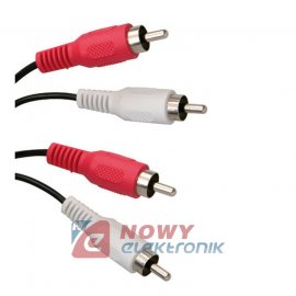 Kabel 2xRCA 1m HQ Premium Metalowe wtyki