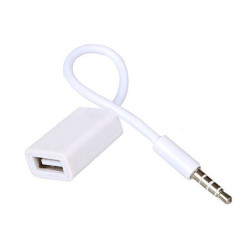 Przejście USBgn.A/wt.jack 3,5 4p Adapter kabel 10cm, Biały-Komputery i Tablety