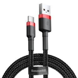 Kabel USB/USB-C 0,5m BASEUS 3A Quick Charge 3.0 Black/Red CATKLF-A91-Kable i Przyłącza RTV i PC