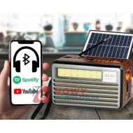 Radio FM LX521BTG LIWA Retro Z panelem solarnym, BT/USB/FM/AM/SW Szar
