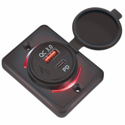 Ładowarka USB 12-24V QC 3.0 PD R 48W + USB-C Power Delivery RED zasilacz-Zasilacze i Transformatory