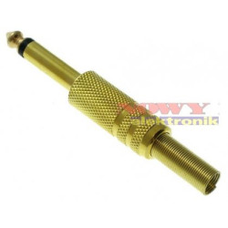 Wtyk JACK 6,3mm mono gold metal-Podzespoły Elektroniczne