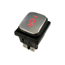 Przełącznik KCD4-MR ON-OFF-ON 2T Podświetlany Red Hermet. IP65 250V/16A-Podzespoły Elektroniczne