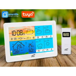 Stacja pogody LTC STP08BS Biała WiFi TUYA, Zegar, budzik, meteo-Dom i Ogród